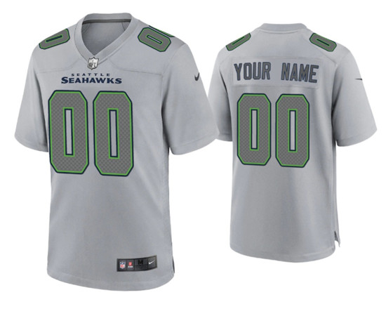 Men's Seattle Seahawks Active Player custom Gray Atmosphere Fashion Stitched Game Jersey